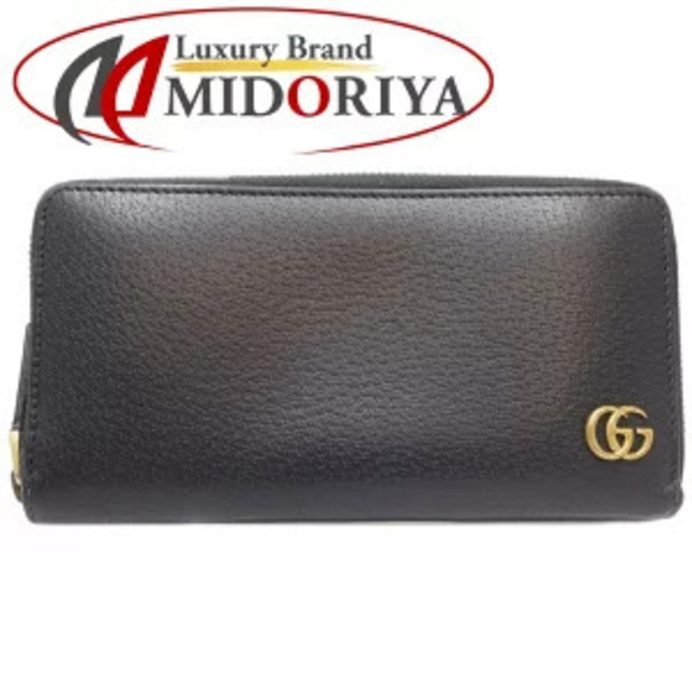 Gucci GG Marmont Zip Around Wallet Long Leather Black